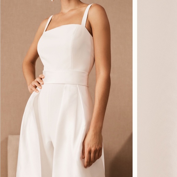 COPY - BHLDN by Anthropologie Wedding Jumpsuit Set with Detachable Skirt - Picture 6 of 7
